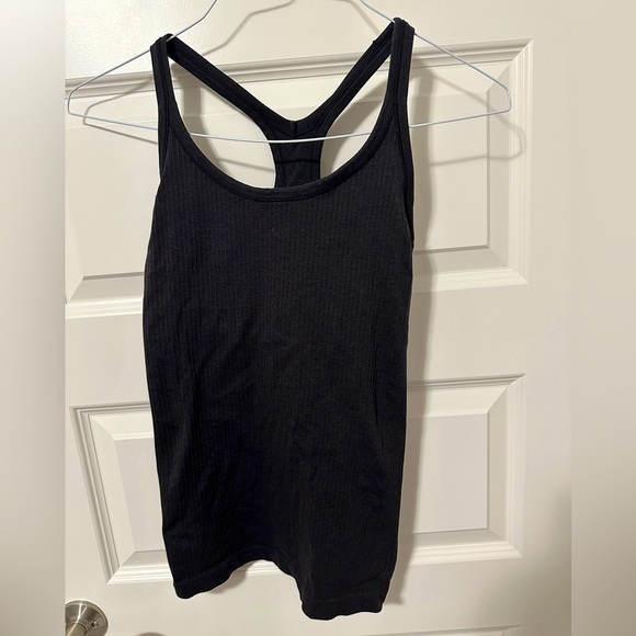 lululemon athletica Tops - Lululemon Ebb to Street Black Ribbed Racerback Tank Top Size 6 Womens